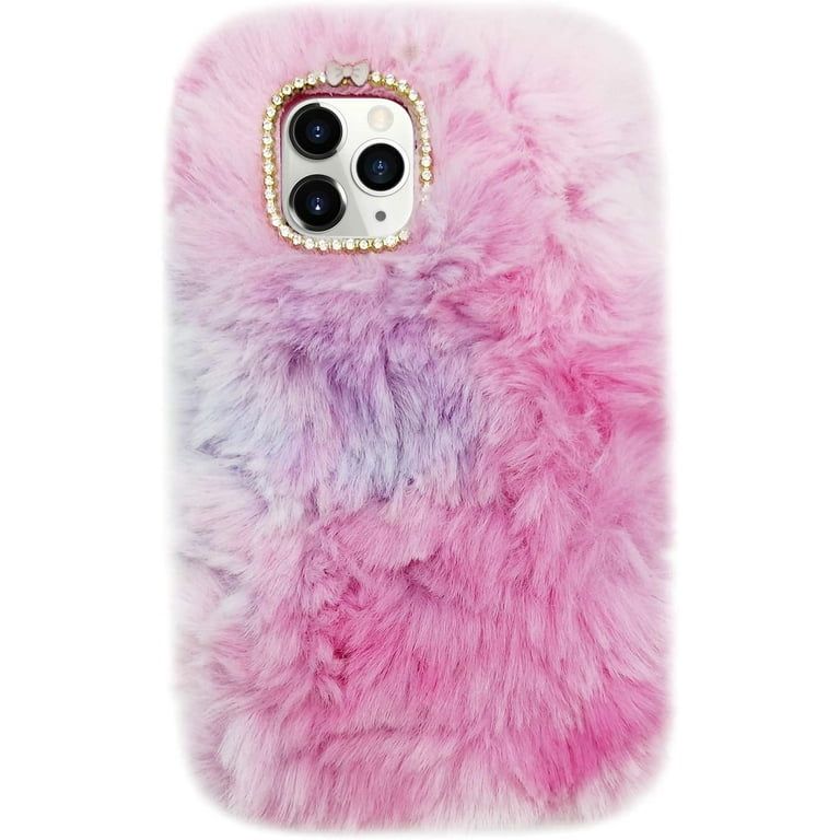 Compatible with iPhone 11 Pro Max Women Girls Plush Case 3D Cute