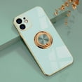 thumbnail image 1 of Compatible with iPhone 11 Ring Holder Case Shiny Plating Rose Gold Edge 360 Degree Rotation Kickstand for Women Girls Slim Soft Flexible TPU Protective Cover Case, 6.1 Inch, 1 of 8
