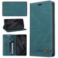 thumbnail image 1 of Compatible with iPhone 11 Wallet Case with Card Holder,Women Men RFID Blocking PU Leather Vintage Folio Kickstand Flip Retro TPU Protective Credit Card Slots Phone Case,Blue, 1 of 9