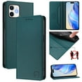 thumbnail image 1 of Compatible for iPhone 11 Wallet Case PU Leather Folio Flip Cover with RFID Blocking Credit Card Holder, Kickstand Protective Shockproof Cover for iPhone 11 Purse Phone Case, Darkgreen, 1 of 11