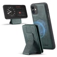 thumbnail image 1 of Compatible for iPhone 11 Wallet Case,[Support MagSafe Wireless Charging] Back Flip Magnetic Leather Phone Cover with Detachable RFID Blocking Card Holder For iPhone 11,Green, 1 of 12