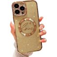 thumbnail image 1 of Compatible with iPhone 11 pro Magnetic Glitter Case-5.8 Inch, Luxury Love Heart Pattern Plating Clear Case, Compatible with MagSafe for Women Girls Shockproof Back Cover-Gold, 1 of 15