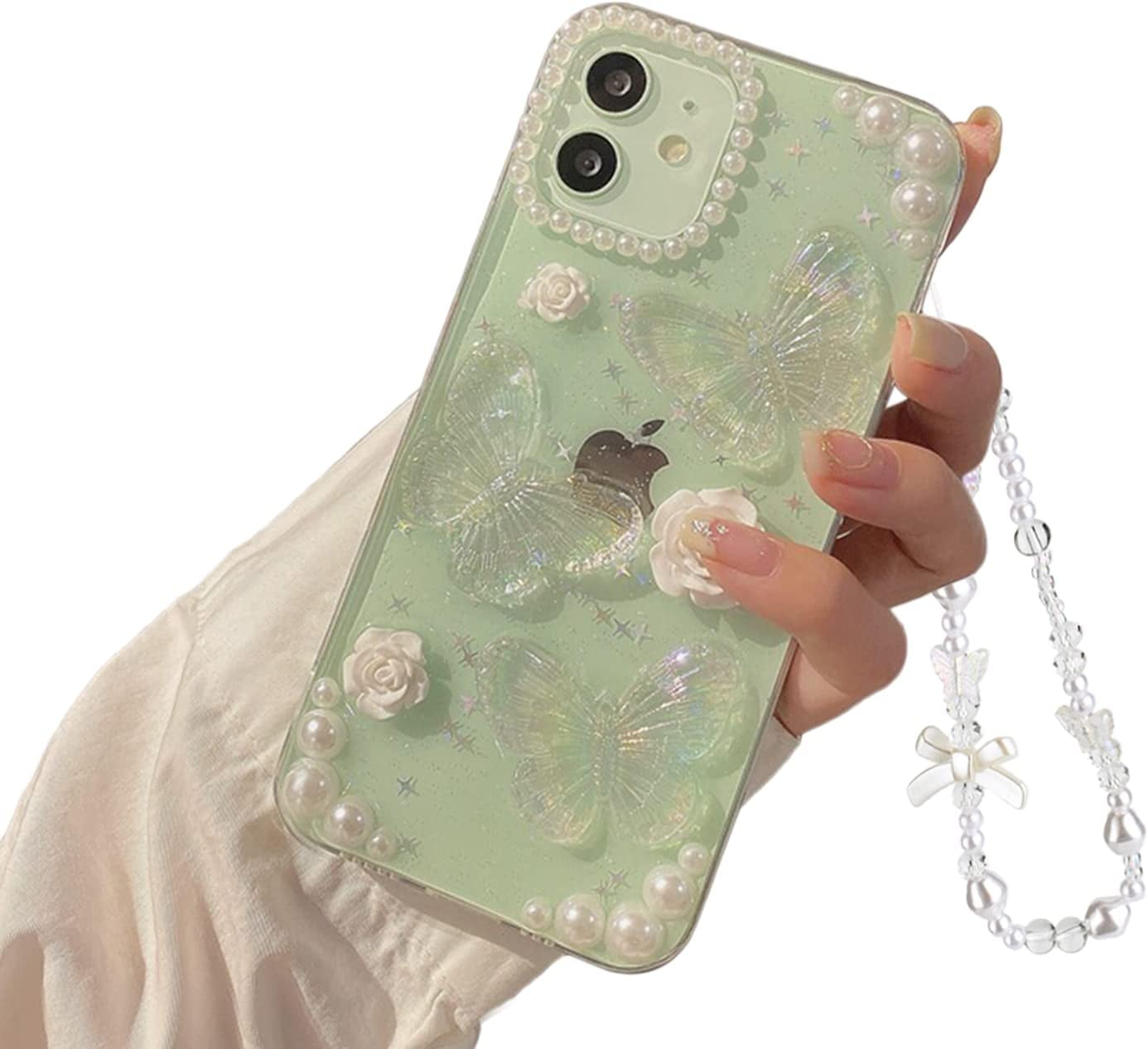 Compatible with iPhone 12 Pro Max 3D Butterfly Floral Clear with