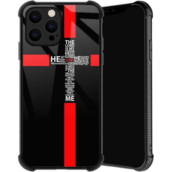 Compatible with iPhone 12/12 Pro Case, God Cross Phone Cover for Men/Women, Soft TPU Anti-Skid Thread and Four Corner Anti-Collision Protection Case Compatible with iPhone 12/12 Pro