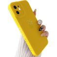 thumbnail image 1 of Compatible with iPhone 12 Case (6.1" 2020), Plated Luxury Heart Phone Case Cute Side Pattern Soft TPU Shockproof Full Camera Lens Protective Phone Cases for Women Girls - Yellow, 1 of 8