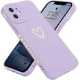 thumbnail image 1 of Compatible with iPhone 12 Case 6.1 inch for Women Girls, Cute Luxury Love Heart [Soft Anti-Scratch Full Camera Lens Protection] Silicone Girly Shockproof Phone Case for iPhone 12-Purple, 1 of 13