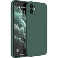 thumbnail image 1 of Compatible with iPhone 12 Case with Camera Lens Protector Liquid Silicone Gel Rubber Phone Case, Slim Fit iPhone 12 Cover 6.1" Soft Microfiber Lining Protective Case, Forest Green, 1 of 12
