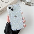 thumbnail image 1 of Compatible for iPhone 12 Case, Clear Floral Flower Pattern Phone Case Cute Soft TPU Cover Case for Girls Women Shockproof Transparent Case for iPhone 12 (6.1"),Purple, 1 of 6