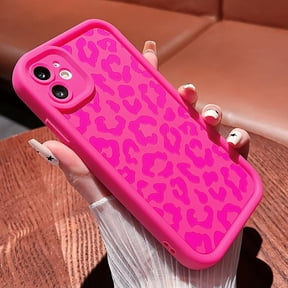 Compatible with iPhone 12 Case,Cute Cheetah Print Pattern Design,Soft TPU Slim Girly Leopard Phone Case Bumper Shockproof Protective Cover for Women Girls 6.1inch-Hot Pink