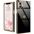 Compatible with iPhone 12 Case Cute Plating Gold Luxury Love Heart