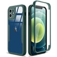 thumbnail image 1 of Compatible with iPhone 12 Case Full Body Clear Design with Built-in Screen Protector Shockproof Anti-Scratch Rugged Phone Case 360 Protective Cover for iPhone 12 6.1 inch, Green, 1 of 16