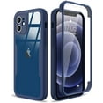 thumbnail image 1 of Compatible with iPhone 12 Case Full Body Clear Design with Built-in Screen Protector Shockproof Anti-Scratch Rugged Phone Case 360 Protective Cover for iPhone 12 6.1 inch, Blue, 1 of 16