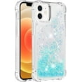 thumbnail image 1 of Compatible with iPhone 12 Case Glitter Liquid Cute Clear Phone Case Floating Quicksand Shockproof Protective Bumper Silicone Soft TPU Case for iPhone 12/12 Pro 6.1 Inch Star Blue YB, 1 of 12