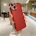 thumbnail image 1 of Compatible With iPhone 12 Case Glitter Powder Bling Rhinestone Sparkle Shiny Bumper Design Soft Silicone Luxury Fashion Protective Shockproof Phone Case for Women or Girls,Red, 1 of 9