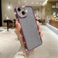 thumbnail image 1 of Compatible With iPhone 12 Case Glitter Powder Bling Rhinestone Sparkle Shiny Bumper Design Soft Silicone Luxury Fashion Protective Shockproof Phone Case for Women or Girls,Purple, 1 of 9