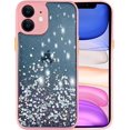 thumbnail image 1 of Compatible with iPhone 12 Case, with Precise Camera Protection, Clear Sparkly Bling Star Glitter for Women Girls Shockproof Anti-Scratch Protective Case for iPhone 12 - Pink, 1 of 1