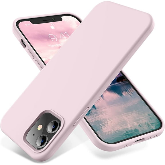 Compatible with iPhone 12 Case and iPhone 12 Pro Case 6.1 inch(2020),[Silky and Soft Touch Series] Premium Soft Liquid Silicone Rubber Full-Body Protective Bumper Case (Ice Pink)