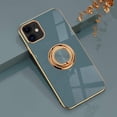 thumbnail image 1 of Compatible with iPhone 12 Case & iPhone 12 Pro Ring Holder Case Shiny Plating Rose Gold Edge 360 Degree Rotation Kickstand for Women Girls Slim Soft Flexible TPU Protective Cover Case, 6.1 Inch, 1 of 9