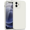 thumbnail image 1 of Compatible with iPhone 12 Case with Screen Protector,Enhance Camera Protection,Soft Flexible Silicone Gel Rubber Bumper Cover,Slim Fit Protective Phone Case 6.1" Women Girls Vintage White, 1 of 14