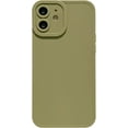 thumbnail image 1 of Compatible with iPhone 12 Case，Simple Cute Solid Color Design Frosted Soft TPU Silicone Anti-Fall Anti-Scratch Slim Shockproof Protective Case for iPhone 12 -Green, 1 of 8