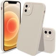 thumbnail image 1 of Compatible with iPhone 12 Case,Ultra Slim Case Liquid Silicone Cover for iPhone 12 (6.1 inch), with Full Body Protection Anti-Scratch Shockproof Bumper, Milky White, 1 of 13