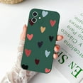 thumbnail image 1 of Compatible with iPhone 12 Case for Women Girls, Cute Matte Love Hearts Pattern, Premium Soft Liquid Silicone Back Cover with Camera Protection, Shockproof Phone Case for iPhone 12 - Green, 1 of 16