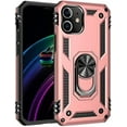 thumbnail image 1 of Compatible with iPhone 12 Case iPhone 12 Pro Heavy Duty Rugged Full Body Shockproof Screen Camera Protection Dual Layer Military Grade Cell Phone Hard Back Cover Built-in Ring Kickstand Pink, 1 of 12