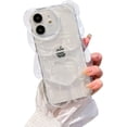 thumbnail image 1 of Compatible with iPhone 12 Clear 3D Cartoon Cute Bear Fashion Design for Women Teen Girls Camera Protect Lovely Animal Shockproof Protective Phone Case-White, 1 of 15