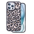 thumbnail image 1 of Compatible with iPhone 12,Leopard Print,Luminous Designing,for Women Girls,Ultra Slim Shockproof Anti-fall Skin Feel Ultra Slim Thin Fit Rugged Phone Case Cover For iPhone 12,Brown, 1 of 8