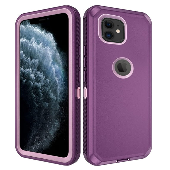 Compatible with iPhone 12 Mini 5.4 Phone Case Hybrid Rugged Shockproof Hard Protective Drop Proof Full Body Heavy Duty Mobile Cell Cover for iPhone12mini 5G i 12s iPhone12 12mini Women Men Purple