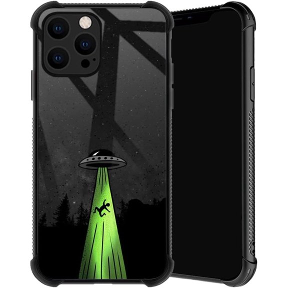 Compatible with iPhone 12 Mini Case, Alien Ship Phone Cover for Men/Women, Soft TPU Anti-Skid Thread and Four Corner Anti-Collision Protection Case Compatible with iPhone 12 Mini
