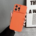 thumbnail image 1 of Compatible with iPhone 12 Mini Case, [Smooth Silicone Full Coverage Camera] [Drop Protection], Shockproof Slim Soft Microfiber Lining Camera Lens Slide Protective Phone Case, Orange, 1 of 10