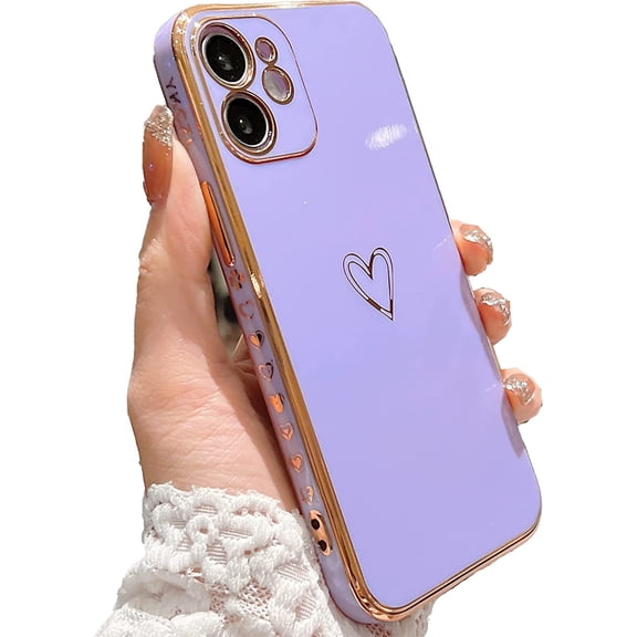 Compatible with iPhone 12 Mini Case for Women Girl, Luxury Plating Edge Bumper Cute Case with Full Camera Lens Protection Cover for iPhone 12 Mini 5.4 Inch(Black)