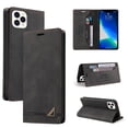 thumbnail image 1 of Compatible with iPhone 12 Pro / 12 6.1" Wallet Case with Card Holder,Women Men RFID Blocking PU Leather Vintage Folio Kickstand Flip Retro TPU Protective Credit Card Slots Phone Case,Black, 1 of 11