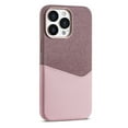 thumbnail image 1 of Compatible with iPhone 12 Pro / 12 6.1" Case, Card Holder Camera Protection Cover for iPhone 12 Pro / 12 6.1" ,Leather + Cloth double spell, Card Slot Designed for iPhone 12 Pro / 12  Phone Case,Pink, 1 of 7
