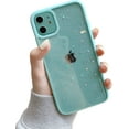 thumbnail image 1 of Compatible with iPhone 12 Pro Case, Clear Candy Color Shiny Glitter Sparkly Shockproof Soft Silicone Women Girls Cases Compatible with iPhone 12/12 Pro-Green, 1 of 8