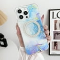 thumbnail image 1 of Compatible with iPhone 12 Pro Case Compatible with MagSafe, Transparent Marble White Glitter Point Case, Shockproof Protection Phone Case for Women Girls for iPhone 12 Pro - Blue, 1 of 10
