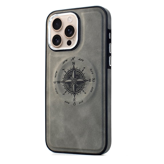 Compatible with iPhone 12 Pro Case Women Men, PU Leather Slim Lightweight Magnetic Phone Case Compatible with MagSafe Shockproof Ptotective Bumper for Apple iPhone 12 Pro, Gray