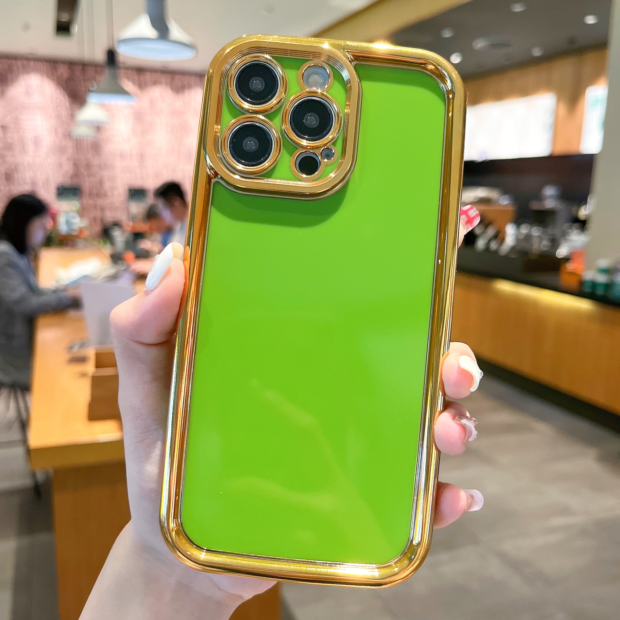 Compatible with iPhone 12 Pro Gold Plating Frame Case