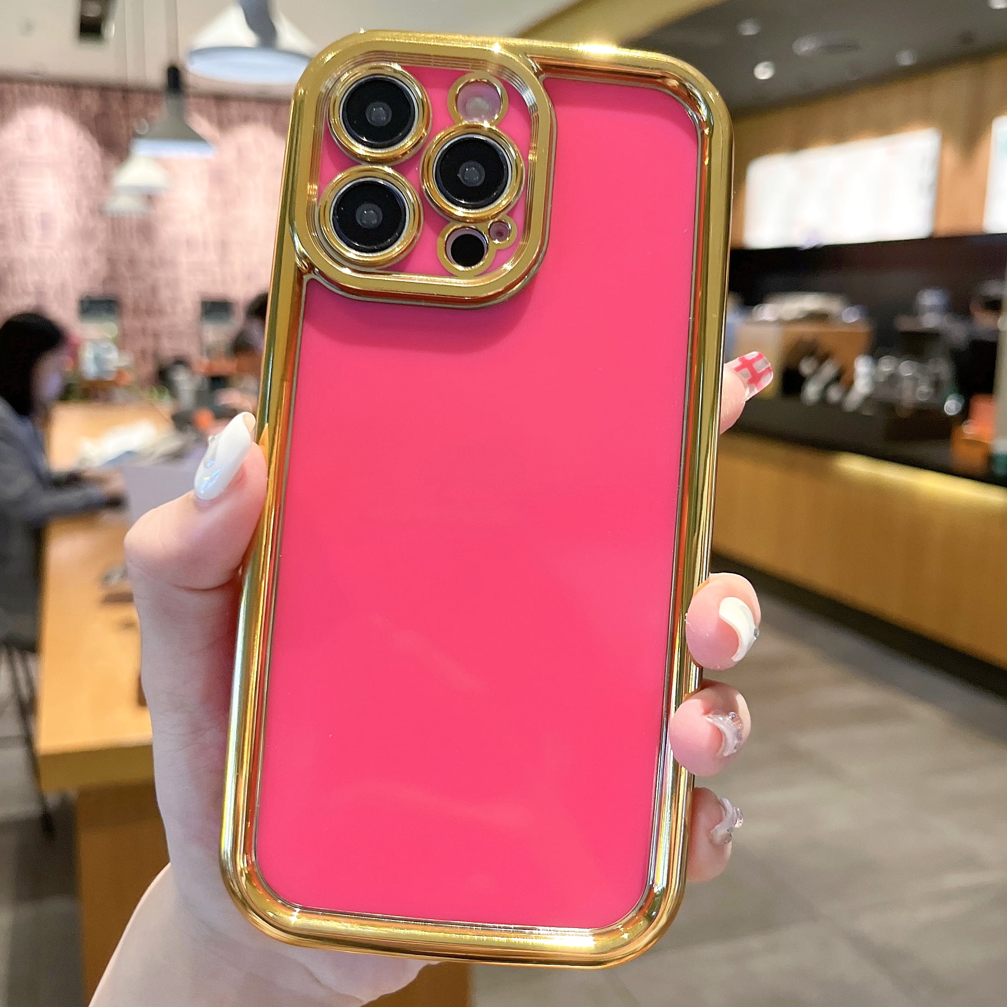 Compatible with iPhone 12 Pro Gold Plating Frame Case