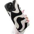 thumbnail image 1 of Compatible iPhone 12 Pro Max 6.7 Inch Black-White Wave Pattern Mobile Phone Case，Soft TPU Bumper Silicone Mobile Phone Case Cute Zebra Pattern Pattern Designed for Ladies Girls, 1 of 6