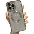 thumbnail image 1 of Compatible with iPhone 12 Pro Max 6.7 Inch Case,Luxury Magnetic Glitter Plating Bling Sparkle Shiny Clear Phone Case with Camera Protection,Compatible with MagSafe for Women Girls-Silver, 1 of 12