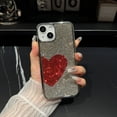 thumbnail image 1 of Compatible with iPhone 12 Pro Max Bling Case, Glitter Full Diamond Rhinestone Sparkle Loving Heart Case for Women Girls Girly Aesthetic Luxury Shiny Crystal Slim Soft Bumper Phone Cover, B, 1 of 6