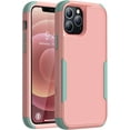 thumbnail image 1 of Compatible with iPhone 12 Pro Max Case, [10 FT Military Grade Drop Protection] [3 in 1 Heavy Duty] Anti-Slip Shockproof Full Body Protective Frosted Phone Case for iPhone 12 Pro Max - Pink/Mint, 1 of 13