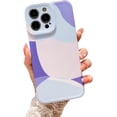 thumbnail image 1 of Compatible with iPhone 12 Pro Max Case 6.7 Inch, Cute Aesthetic Pattern Camera Lens Protective Soft Shockproof Phone Case for iPhone 12 Pro Max for Women Girl Purple, 1 of 12