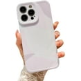 thumbnail image 1 of Compatible with iPhone 12 Pro Max Case 6.7 Inch, Cute Aesthetic Pattern Camera Lens Protective Soft Shockproof Phone Case for iPhone 12 Pro Max for Women Girl White, 1 of 10