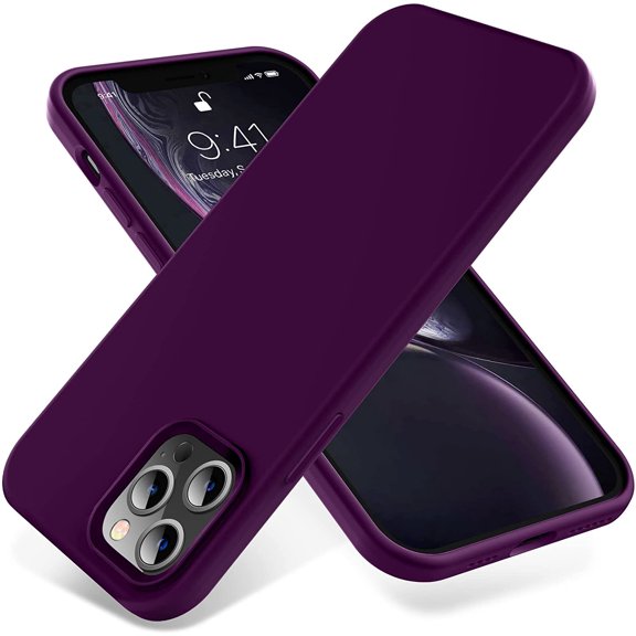 Compatible with iPhone 12 Pro Max Case 6.7 inch(2020),[Silky and Soft Touch Series] Premium Soft Liquid Silicone Rubber Full-Body Protective Bumper Case for iPhone 12 Pro Max (Purple)
