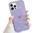 thumbnail image 1 of Compatible with iPhone 12 Pro Max Case Bling Clear Glitter Sparkle Case for Women Cute Slim Soft Silicone Gel Phone Case Compatible for iPhone 12 Pro Max 6.7" (Purple), 1 of 9