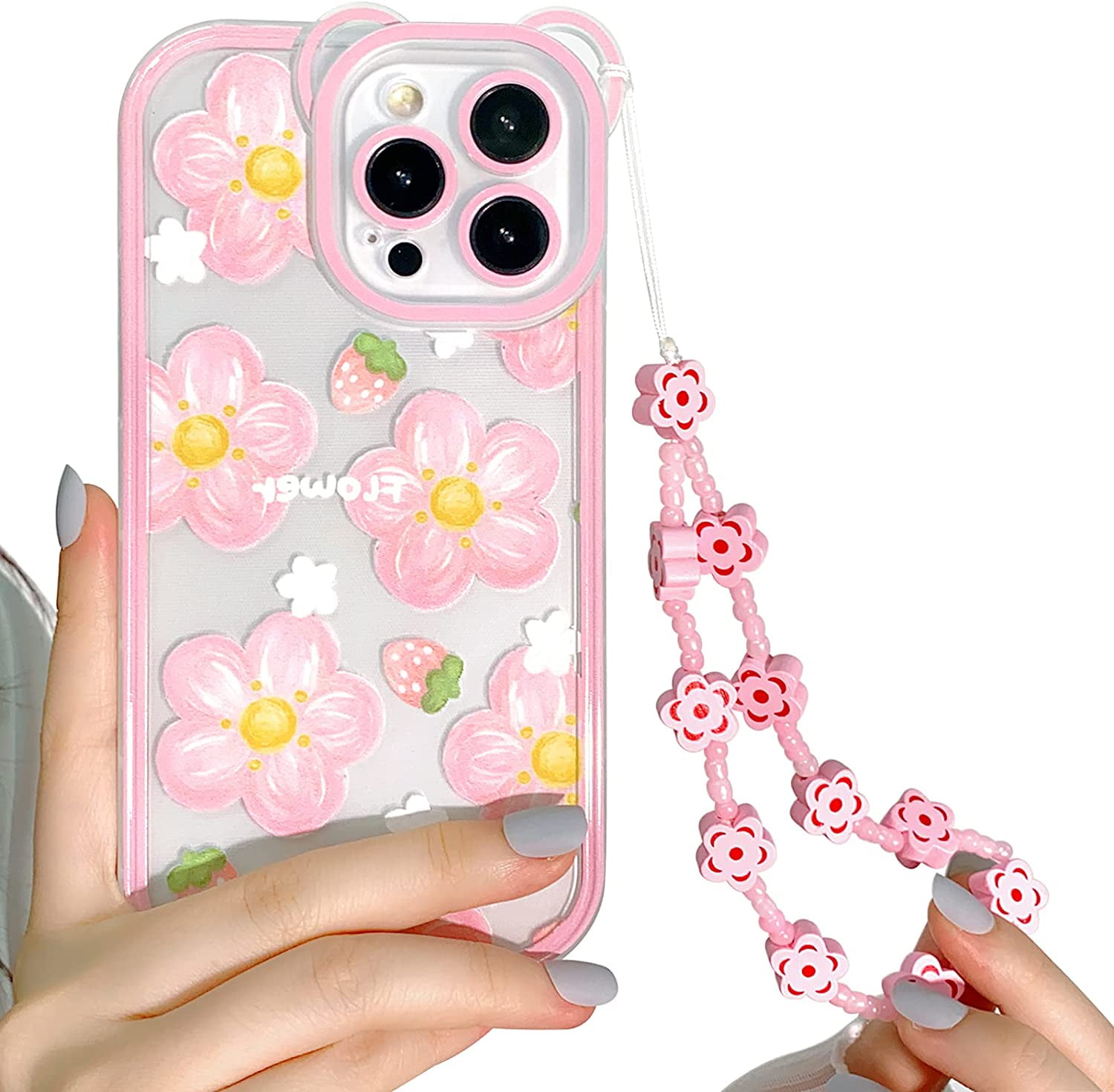 Compatible for iPhone 12 Pro Max Case Clear Cute Flower Floral with