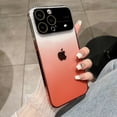 thumbnail image 1 of Compatible with iPhone 12 Pro Max Case Cute Clear Visible Logo Luxury Case for Women Girls, Gradient Slim TPU Shockproof with Lens Protector Cover for iPhone 12 Pro Max 6.7 inch,Red, 1 of 7
